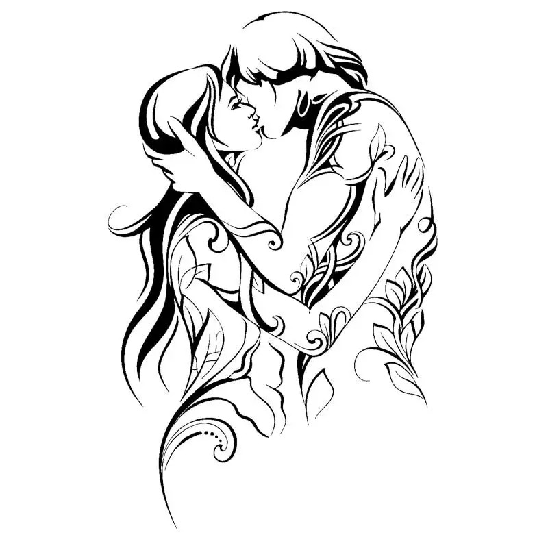 Love Couple Kiss Vinyl Wall Decal Couple Couple Adult Home Room Bedroom Sticker