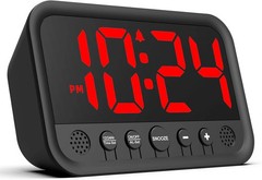 Digital Alarm Clock for Bedrooms – Plug in Electric Clock Big Numbers for Desk