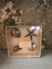 Pottery Barn Vintage Silver Beach Comer’s Pin Set Decor Sea Life Vase Filler