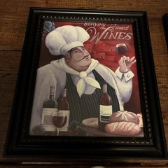 FAT CHEF SERVING THE FINEST WINE Hanging Wall Decor