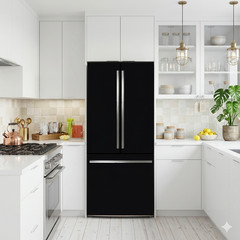 Black Solid Color Fridge Cover Waterproof Adhesive Vinyl