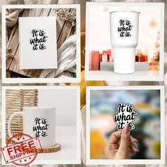 3pk «It is What It is» Funny Stickers Waterproof Vinyl 3×2.3