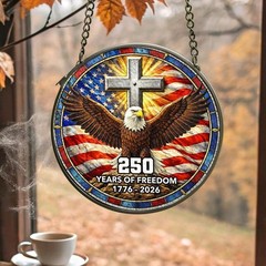 American Freedom 250th Anniversary Stained Glass Suncatcher