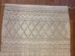 X-Large Vintage Macrame Wall Hanging Jute 31″x 46” Fringed
