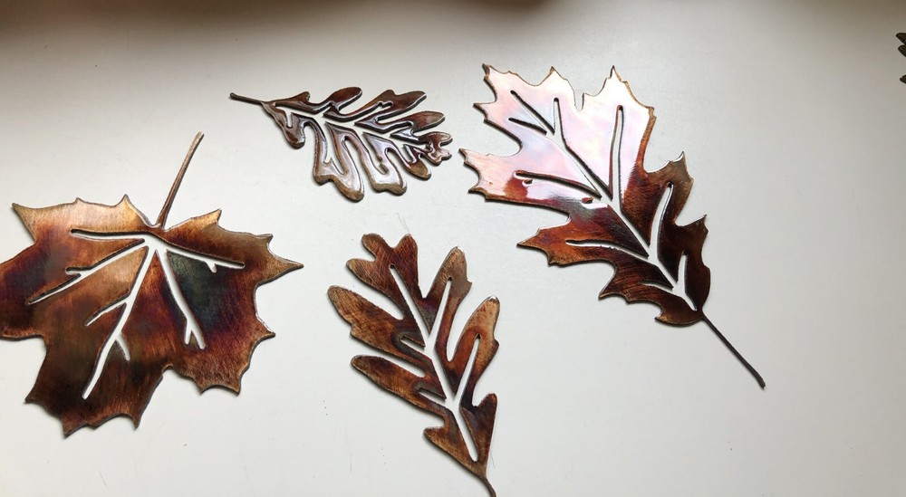 Leaves (Set of 4) – Metal Wall Art – Copper Size Varies Per Piece