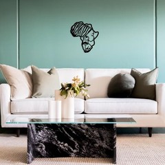 Africa Map Metal Wall Art Decor, Matte Style Wall Hanging Decor Silhouette Wa…