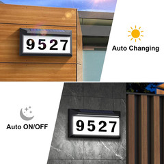 Solar LED Address Sign Waterproof Outdoor Lighted House Number