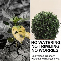 26″ H x 18″ W Artificial Boxwood Topiary Ball – Realistic UV-Resistant