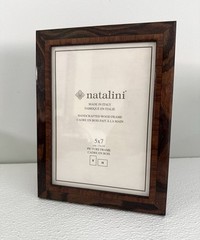 NEW Natalini Handmade 5 x 7″ Italy Lacquer Photo Picture Frame Brown Wood Modern