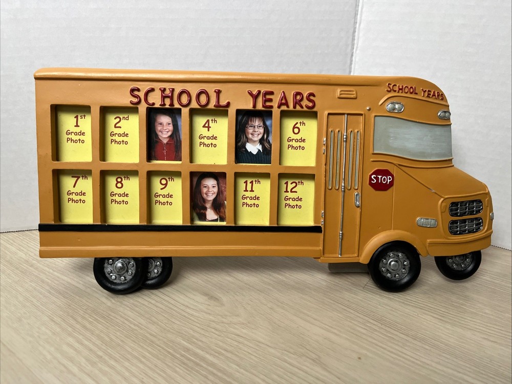 School Bus Photo Frame Burton & Burton 12 Photo Slots School Years 1.5″ x 2″