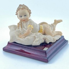 Baby Cherub Figurine Giuseppe Armani Vintage Florence Italy Hand Painted