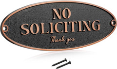 Brass No Soliciting Thank You Sign 2″ X 5″ Door Sign, No Soliciting Brass Plaque