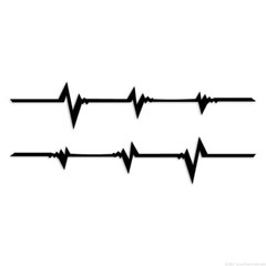Two Stripes Heartbeat – Decal Sticker – Multiple Colors & Sizes – ebn7429