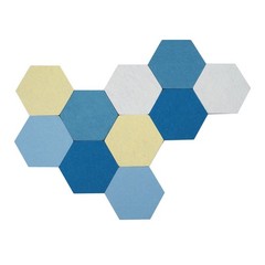 10 PCS Hexagon Felt Board Tiles Self Adhesive Bulletin Pin Board Wall Decor