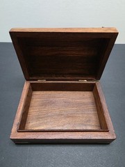 Solid Nautical Wood Box with Brass Trim Tabletop Desk Keys Change Trinkets