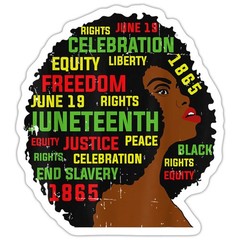 Juneteenth Women African American Power Freedom Sticker, max. 4 x 4″