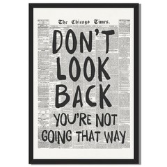 Framed Retro Newspaper Wall Art Trendy Black and White Poster Dont Look Back …
