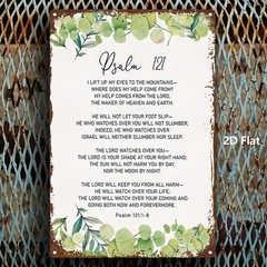 Metal Bible Verse Wall Plaque – Psalm 121:1-8, 8×12 inch