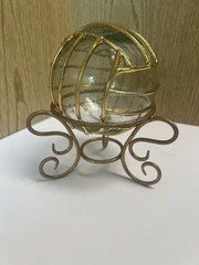 Wrought Iron Stand with Glass Ball Decorated Table Top Decor