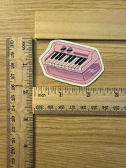 Pink Retro Keyboard Piano Music Sticker Waterproof Vinyl Laptop Thermos No50