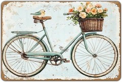 Vintage Bicycle Sign Aluminum Metal 8×12 Funny Garage Wall Decor