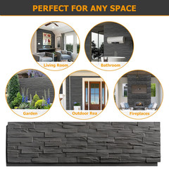 ROOMTEC 1-Pack Faux Stone Wall Covering Panels for Interior and Exterior Decor,