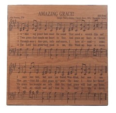 Amazing Grace Sheet Music Religious Gift Farmhouse Sign Shelf Sitter 5″ x 5″