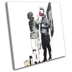 Punk and Mum Graffiti Banksy Painting SINGLE CANVAS WALL ART Picture Print