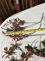 Vintage 31 Mixed Lot Of fruits, shiny apples. holly berries ,pine cones Picks