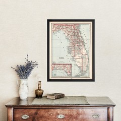Old Map of Florida 1893 – Vintage Florida Art