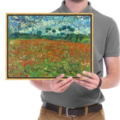 Framed Poppy Field June 1890 Canvas Print Van Gogh Paintings Repro Wall Art