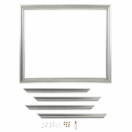 Zenna Mirror Framing Kit for Bathrooms, with Beveled Edges, 42 x 36 in., Silver
