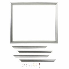 Zenna Mirror Framing Kit for Bathrooms, with Beveled Edges, 42 x 36 in., Silver