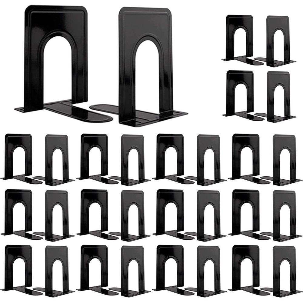 30 Pcs Metal Book Ends for Shelves, Heavy Duty Bookends for Office Home Kitch…