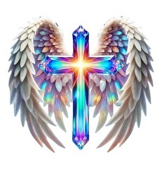 LED PRISM Cross Wings Vinyl Decal Sticker 3” Inch Christian Religious God Jesus