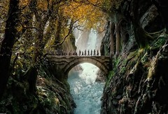 New Rivendell Painting Print Lord of The Rings LOTR Framed Canvas Wall Art Print