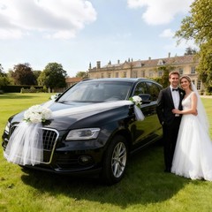 Wedding Car Decoration with White Satin Ribbons & Artificial Flowers – Just M…