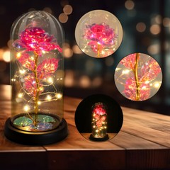 Rose Flower In Glass Gift For Women Wife Mom Girlfriend Birthday Valentines Gift