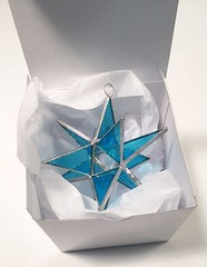 4 inch Stained Glass Moravian Star with a gift Box! Handmade Gift !