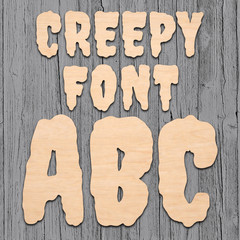 Creepy Halloween Drip Wood Letters Numbers Cutout Unfinished Laser Cut 3mm Craft
