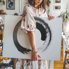Wall Art Zen Circle Symbol Presence Enlightenment Minimalistic Stillness Canvas