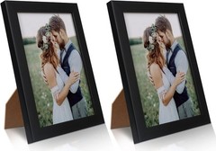 PECULA 2 Pack 5×7 Picture Frame, Black for Wall and Tabletop Display, Resist…