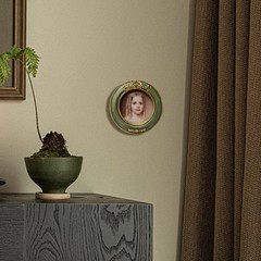 3×3 Small Vintage Round Picture Frame, Mini Antique Ornate Circle Photo Frame…