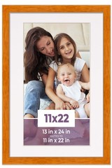 11×22 Frame Honey Pecan With White Picture Mat For 11×22 Photo – Honey Pecan 13x