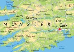 Ireland Physical Map – 16.5 x 23.3 inches – Laminated