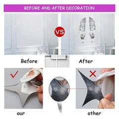 3D Acrylic Mirror Wall Decor Stickers, 11.8×49.2 Inches Feather Shaped DIY Se…
