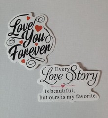 Love story my favorite vinyl sticker set of two hearts Valentine’s day forever
