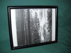 Upper & Lower Yosemite Falls *8×10 Framed Poster Print *Black & White *Framed VG