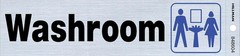 Unisex Washroom Sign 2×8 Inches with Bold Text and Durable Mylar Material