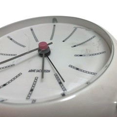 Vtg Arne Jacobson BankersTable Clock White Retro Midcentury Modern Alarm Denmark